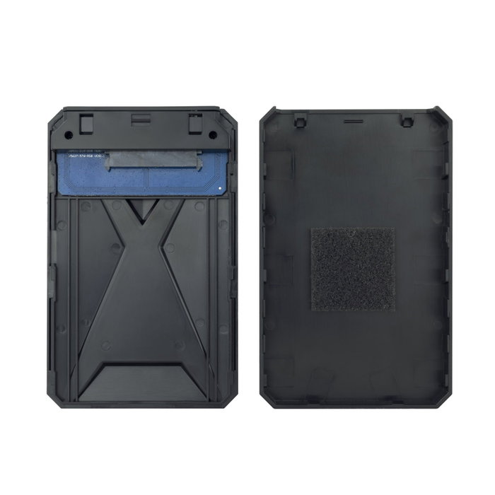 Tooq Caja Externia Gaming para HDD/SSD 2.5" hasta 9.5mm - SATA a USB 3.0/3.1 Gen 1 con Iluminación LED Azul - Sin Tornillos